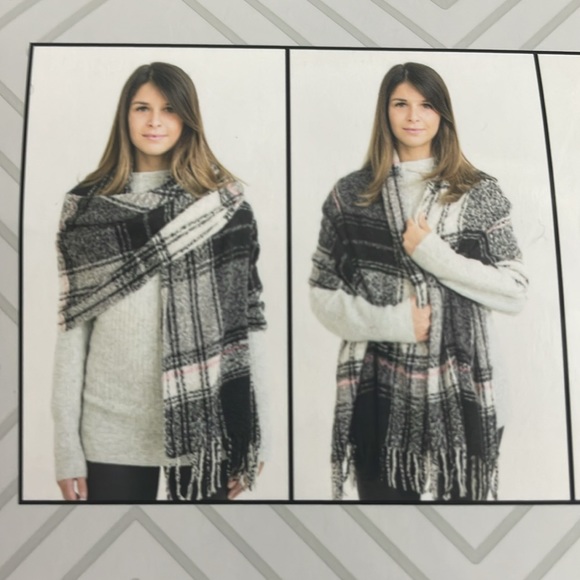 Emanuel Geraldo 2 Pack Blanket Scarf-with Fringe- One Size - Picture 3 of 12